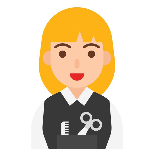 美发师图标，职业和工作矢量插图图片下载