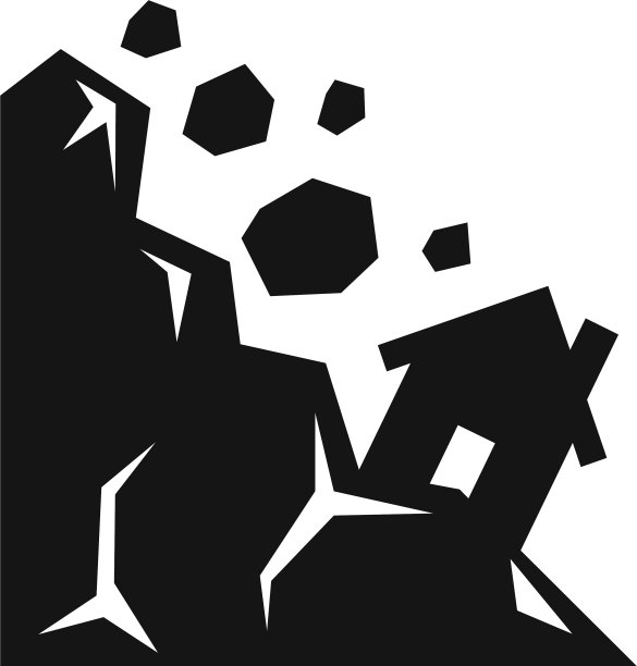 道路滑坡图标简约风格图片下载