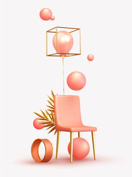 最小的设计背景与现实的3d对象不同的形状图片下载