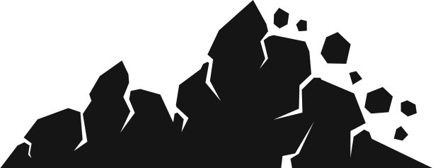 表面滑坡图标简单的风格图片下载