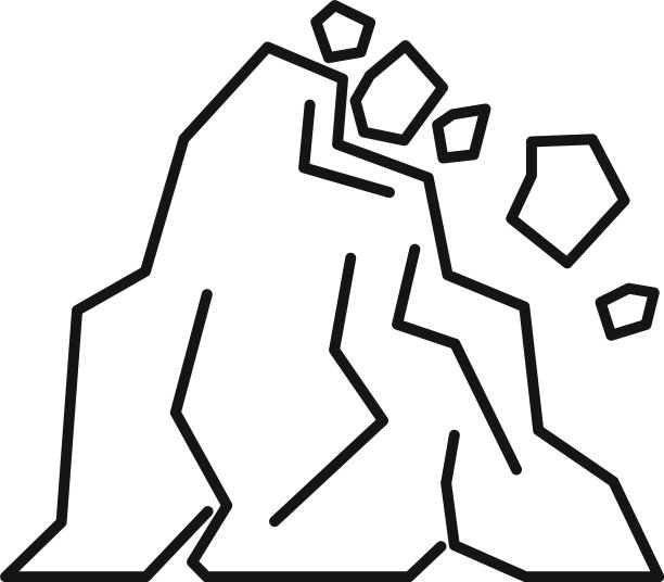 危险滑坡图标轮廓样式图片下载