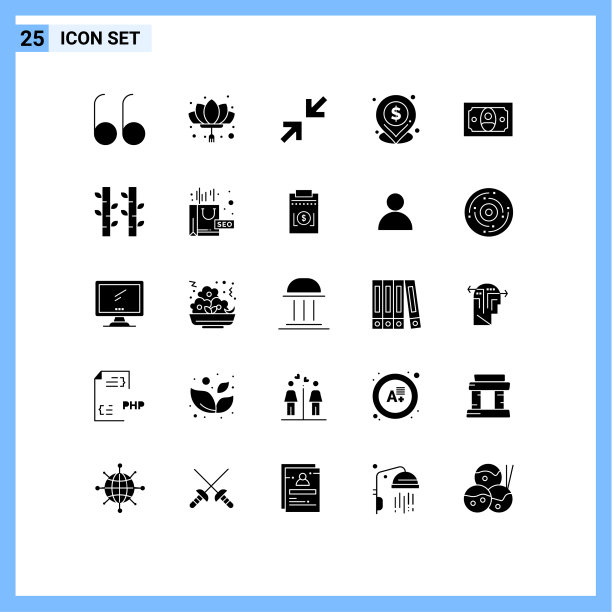 25个创意图标的现代符号和符号图片下载
