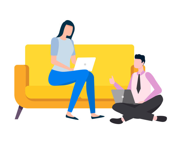 在家沙发上做自由职业者的女性图片下载