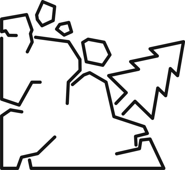 灾害滑坡图标轮廓风格图片下载