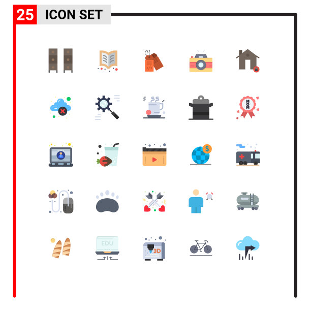 包25个有创意的平面颜色的建筑图片下载