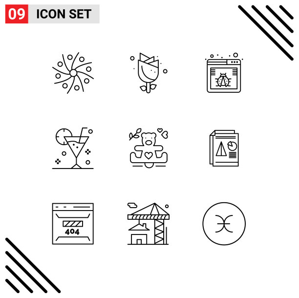 现代集9轮廓和符号等图片下载