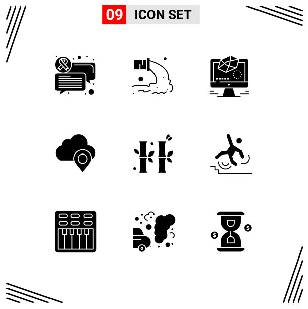 股票图标包9行符号和符号图片下载