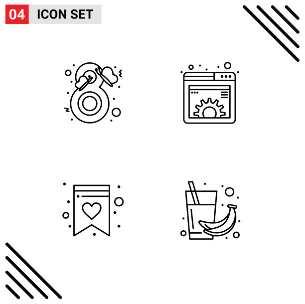 线包4个通用符号美容网图片下载