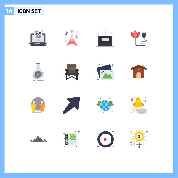 16用户界面平面彩色包装现代标识图片下载