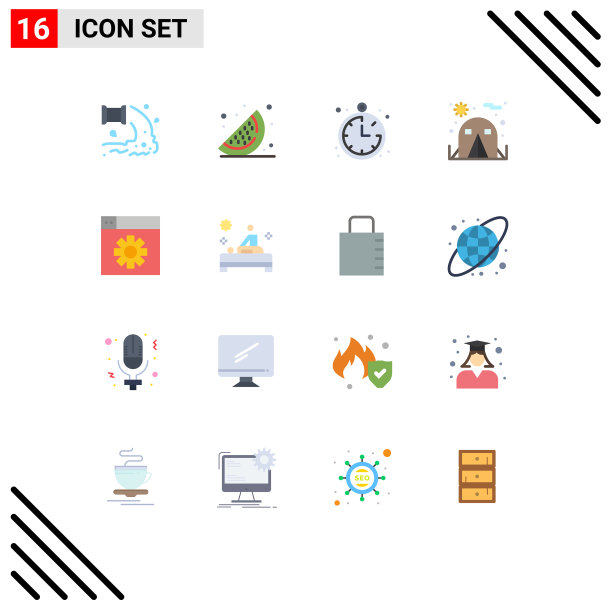 设置16个平面颜色网格为按摩设计图片下载