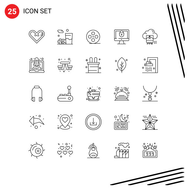 包25现代线条符号和符号的网页图片下载