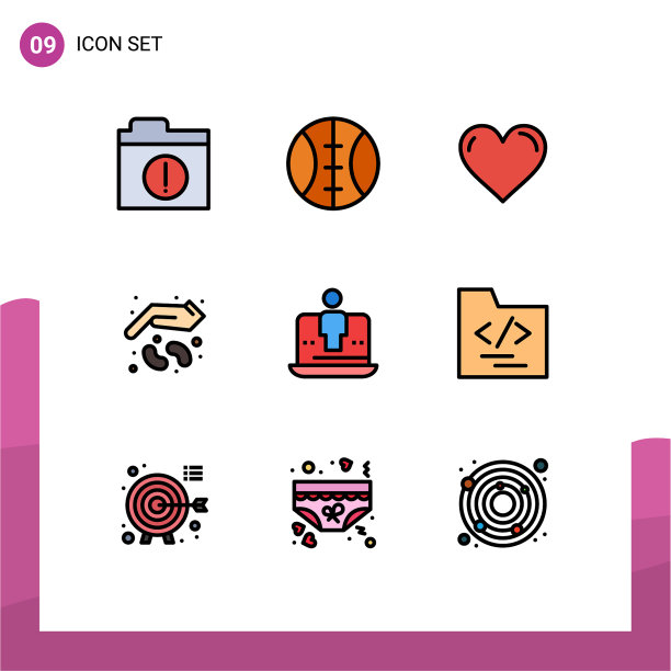 9 .填充线平面颜色的网站概念图片下载