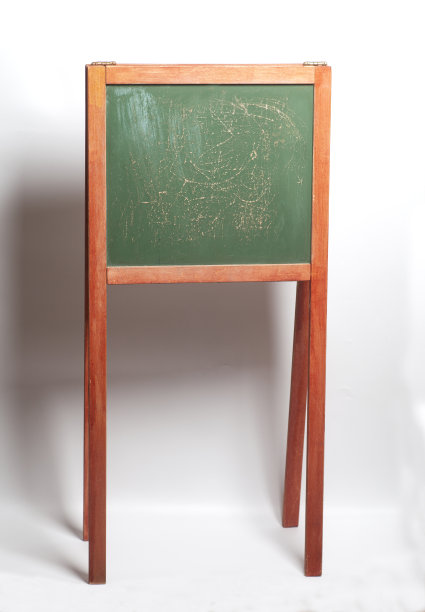 木制框架的绿色黑板图片下载