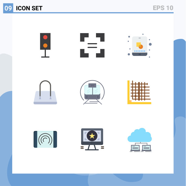 9 .用户界面平面彩色包装现代标识图片下载