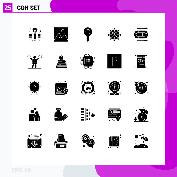 打包25个有创意的固体字形啦啦队图片下载