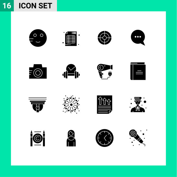 为照片相机设置16个网格上的实字形图片下载