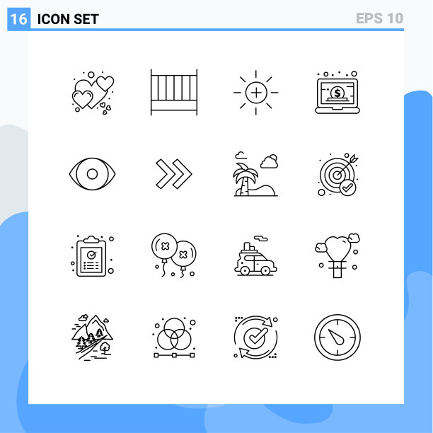 为眼睛管理设置16个网格轮廓图片下载