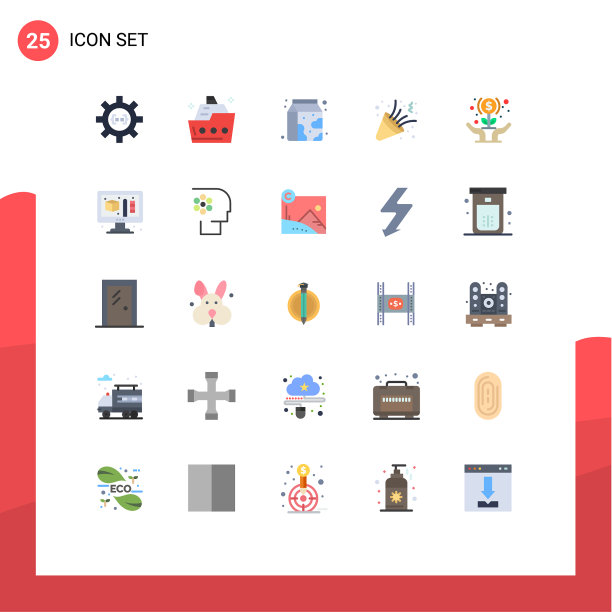 现代设置25平色象形文字派对图片下载