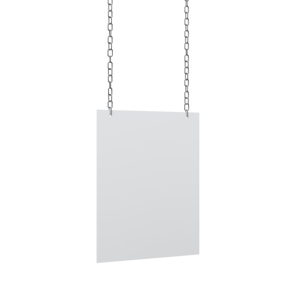标识板模型与金属链隔离在白色图片下载