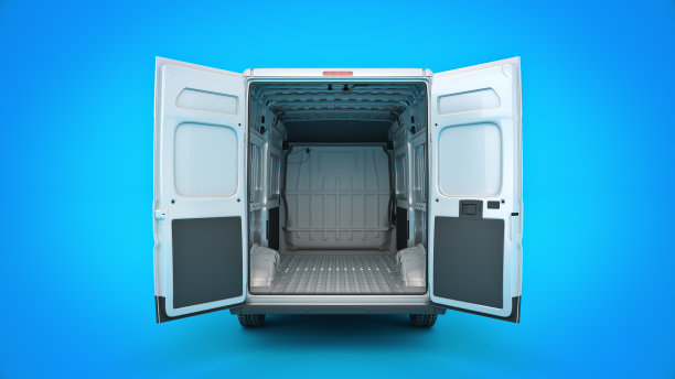 商业送货车。三维渲染图片下载