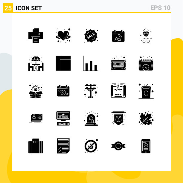 25固体字形概念的网站移动和图片下载