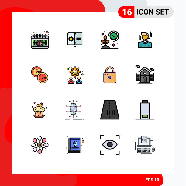 现代集16平色填充线条图片下载