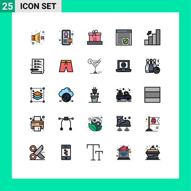 在网格上设置25个填充线平面颜色图片下载