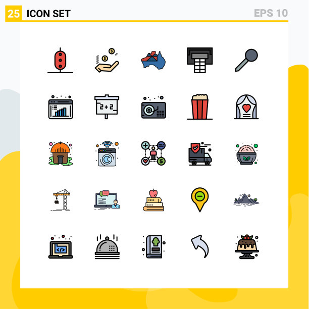 股票图标包25行符号和符号图片下载