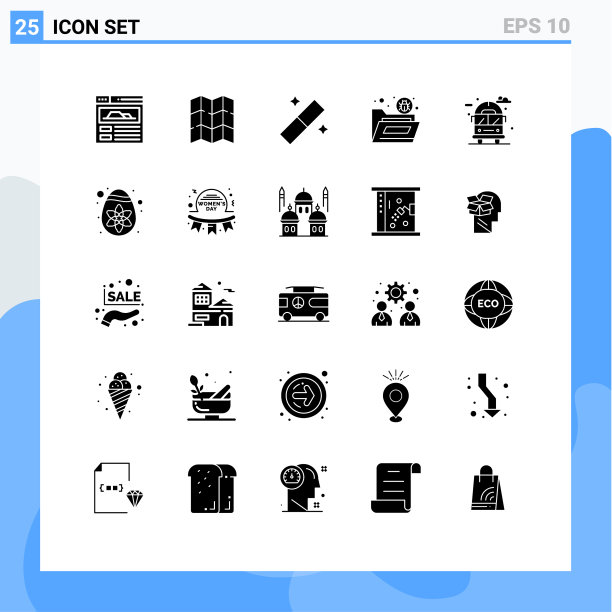 分组25个固体符号符号和符号图片下载