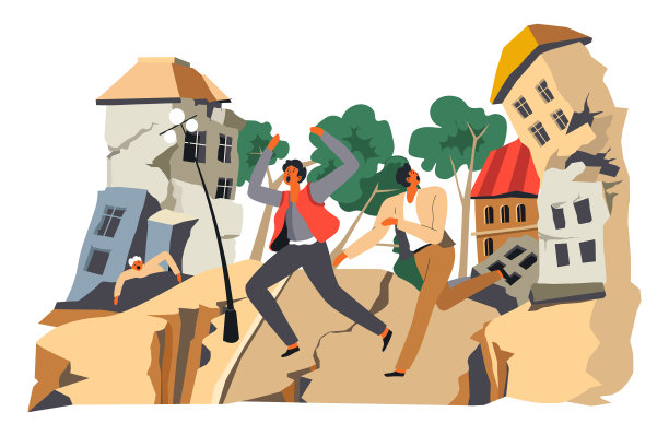 地震和厌恶人们逃跑图片下载