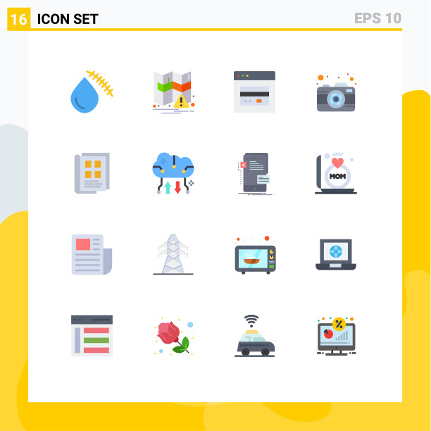 通用图标符号组16现代扁平图片下载