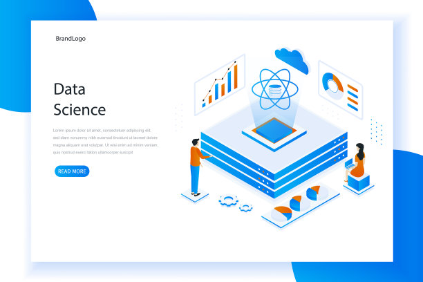 数据科学现代平面设计的等距概念图片下载