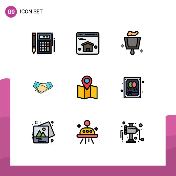 现代集9填充线平色象形文字图片下载