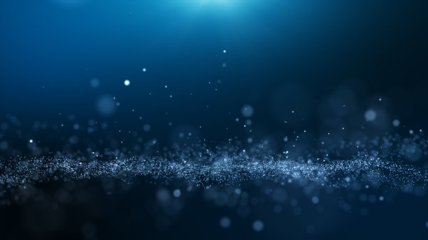 深蓝和辉光粒子抽象背景光光束效果图片下载