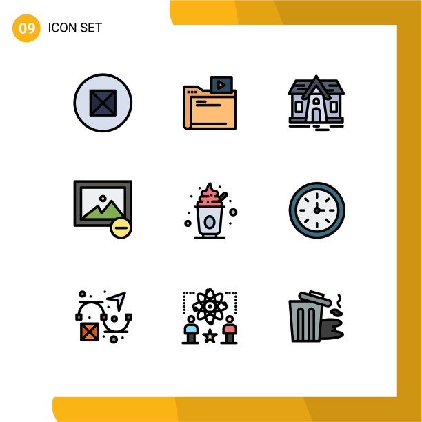 填充线平色包9个通用符号图片下载