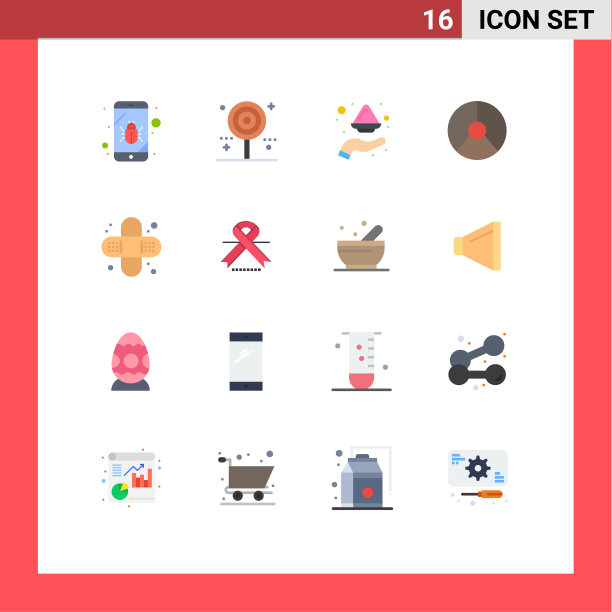 16个创意图标的现代标志和符号图片下载