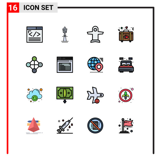 16个创意图标的现代标志和符号图片下载