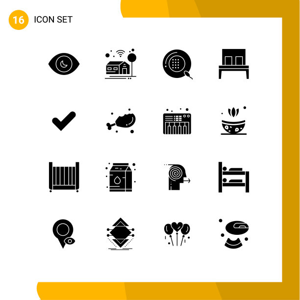 16个适用于网络和移动的通用实体符号图片下载