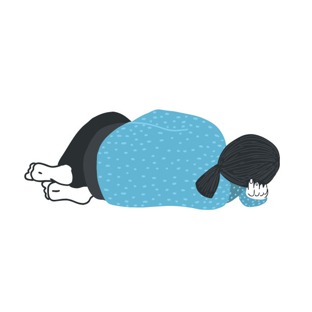 那女孩侧身躺着，手枕在头下，膝盖弯曲。抑郁，情绪不好，与人亲近。图片下载