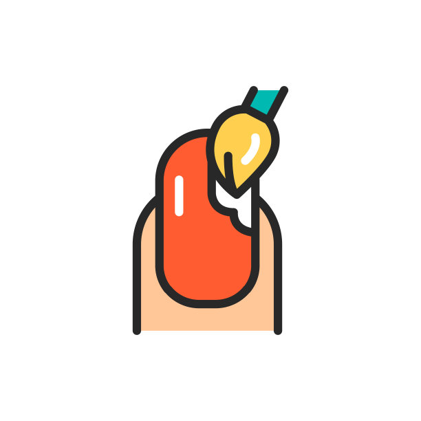 涂指甲颜色线图标。孤立的向量元素。图片下载