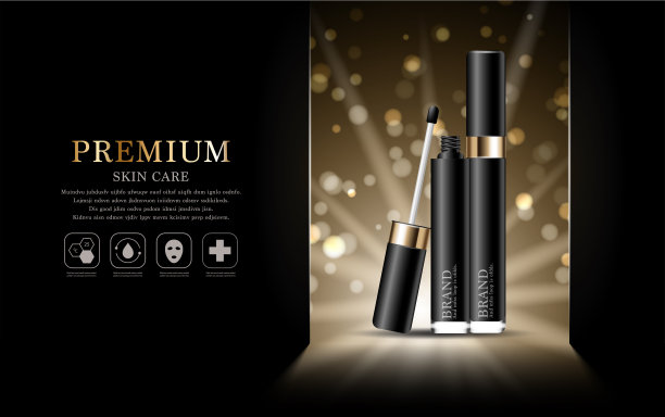 年度特卖或节日特卖补水遮瑕膏。银和金膏面膜瓶隔离在亮片颗粒背景上。优雅的化妆品广告，插画。图片下载