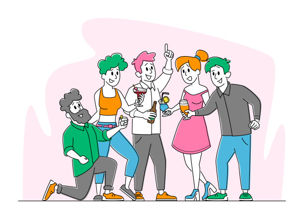朋友聚会，畅饮，友谊理念。一群快乐的人们开怀大笑，喝着鸡尾酒图片下载