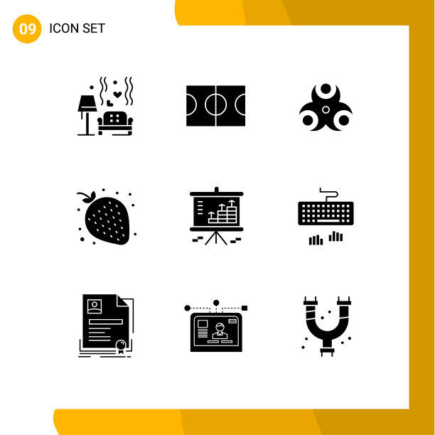 用户界面包9个基本立体字形图片下载