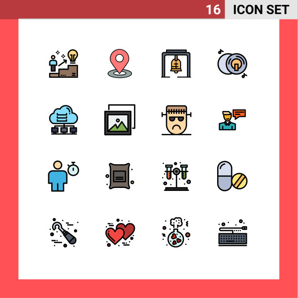 设置16个现代UI图标符号标志图片下载