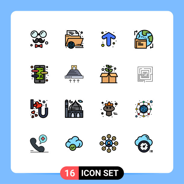 现代集16平色填充线条图片下载