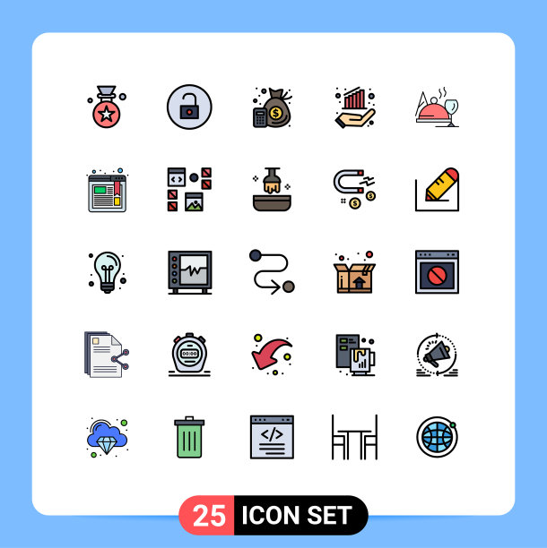 设置25商业填充线平面颜色包图片下载