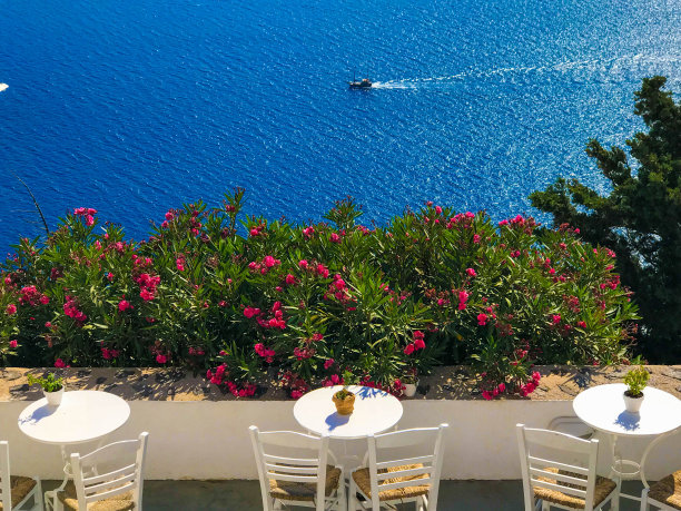 白色的桌子，混合了自然和海洋的形象图片下载