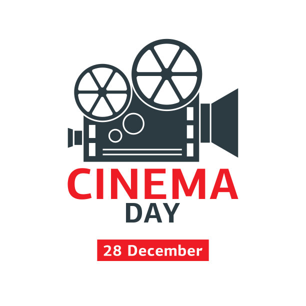12月28日世界电影日插画。电影摄影机。图片下载