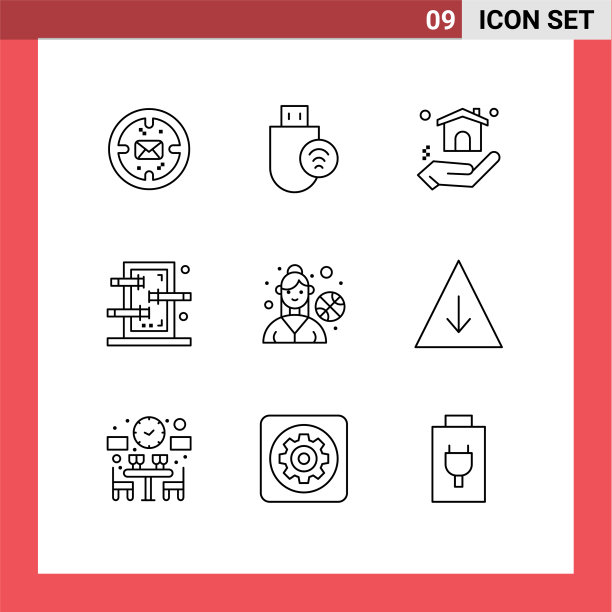 9组现代轮廓设置为女性玩家图片下载