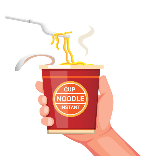 用塑料叉子手持方便面速溶杯图片下载